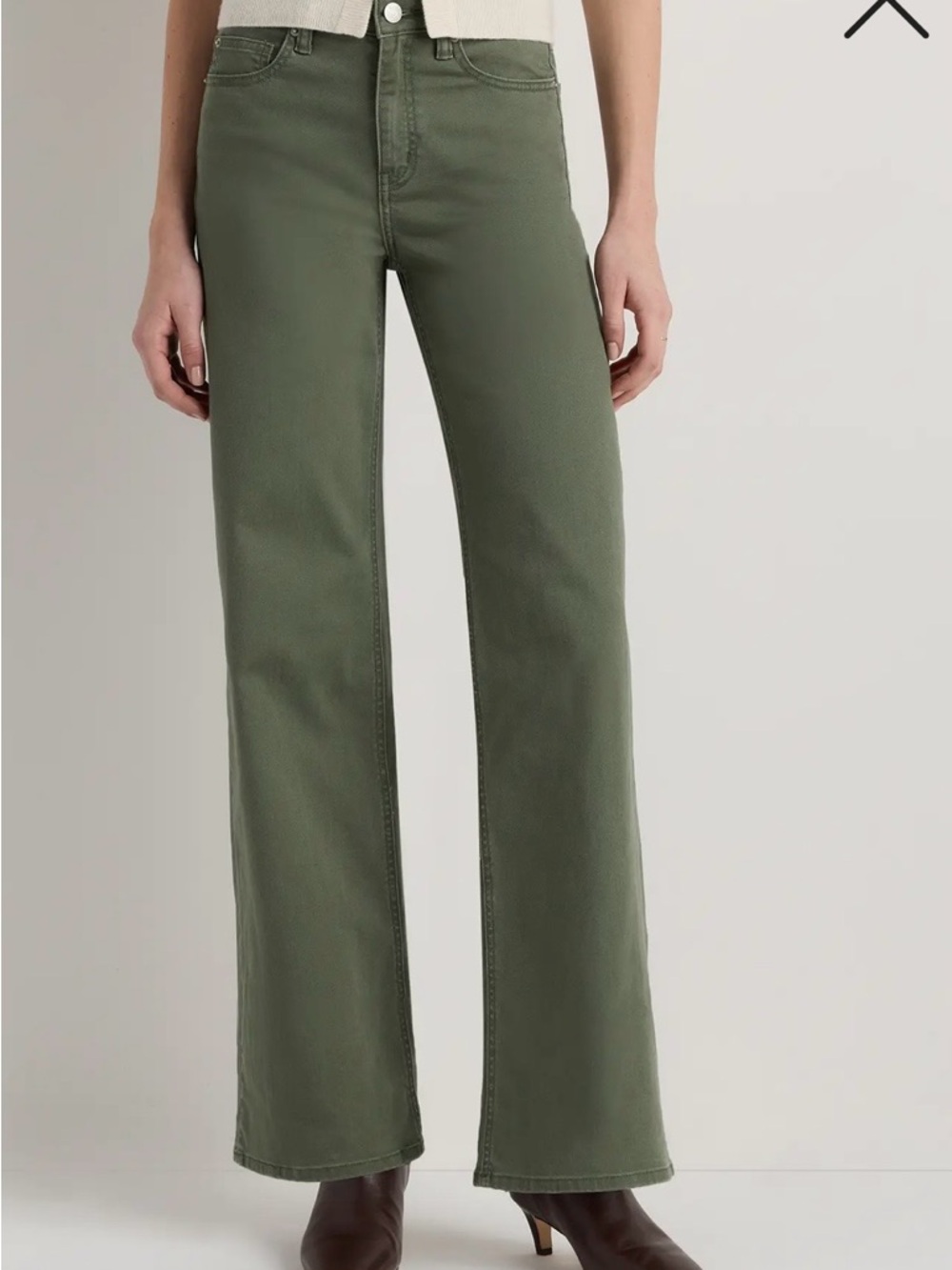 Women's Olive Green Wide Leg Jeans